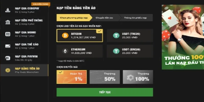 789BET hỗ trợ nhiều phương thức nạp tiền tiện lợi cho người chơi